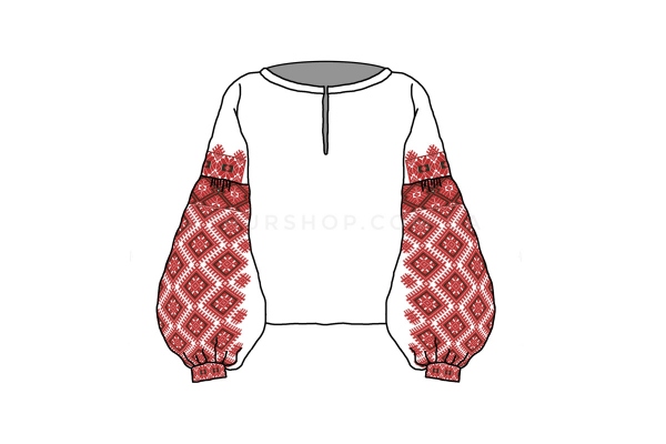 Дизайн (схема для вишивання) сорочки "Рівненщина" РС004 (відтворена з автентичної сорочки)